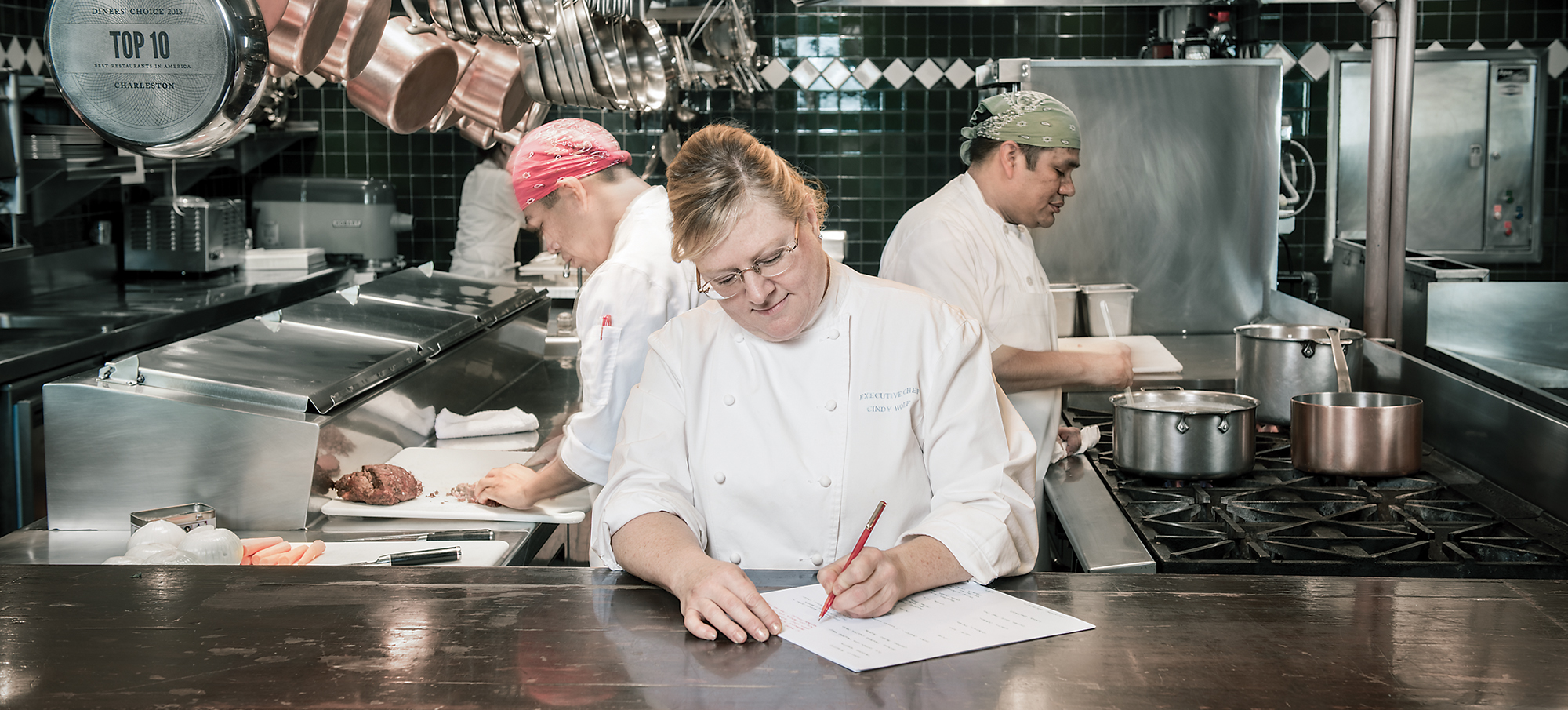 Cindy starts in the kitchen...