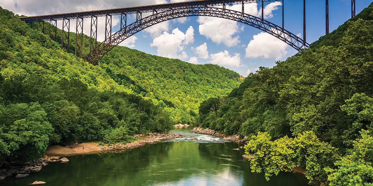 The New River Gorge Bridge Seen From Fayette Station Road At The New River Gorge National River West Virginia 1