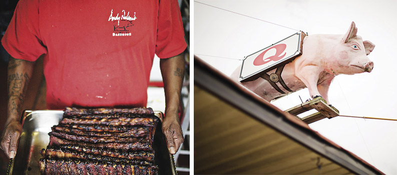 Andy Nelson’s ribs and fiberglass pig. Andy Nelson's ribs and fiberglass pig.