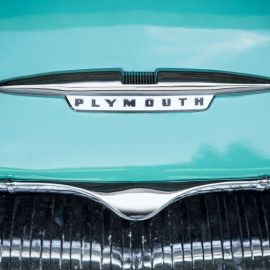 Hood ornament on 1955 Plymouth