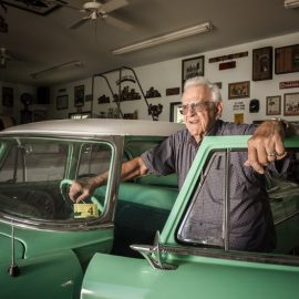 Puschert with his vintage car