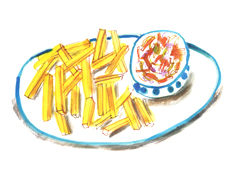 coleslaw and fries illustration