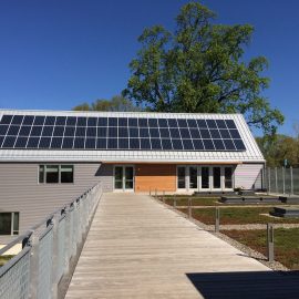 Office W View Of Green Roof And Solar Panels