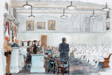 Porter courtroom sketch