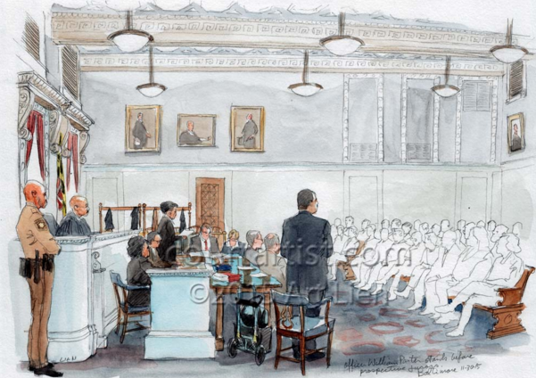 Porter courtroom sketch