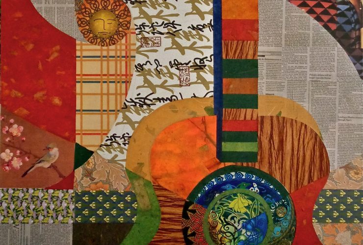 Wtmd Minas Konsolas Guitar2 2018 Collage On Canvas 30X30In