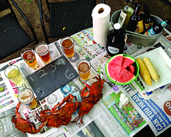 Beer and crab pairing test