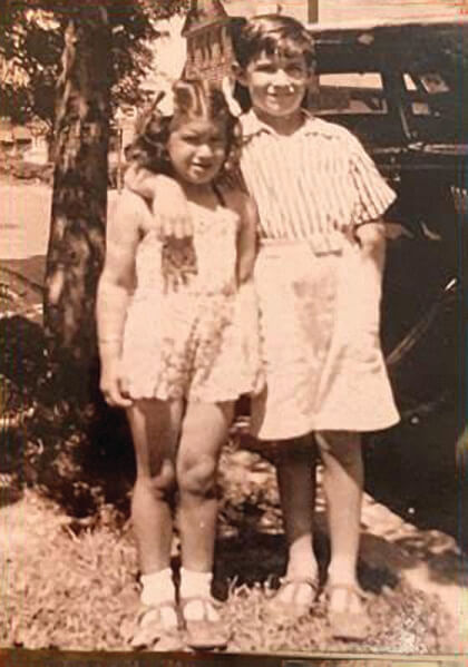 Phyllis Meyerhoff and her brother, 1938