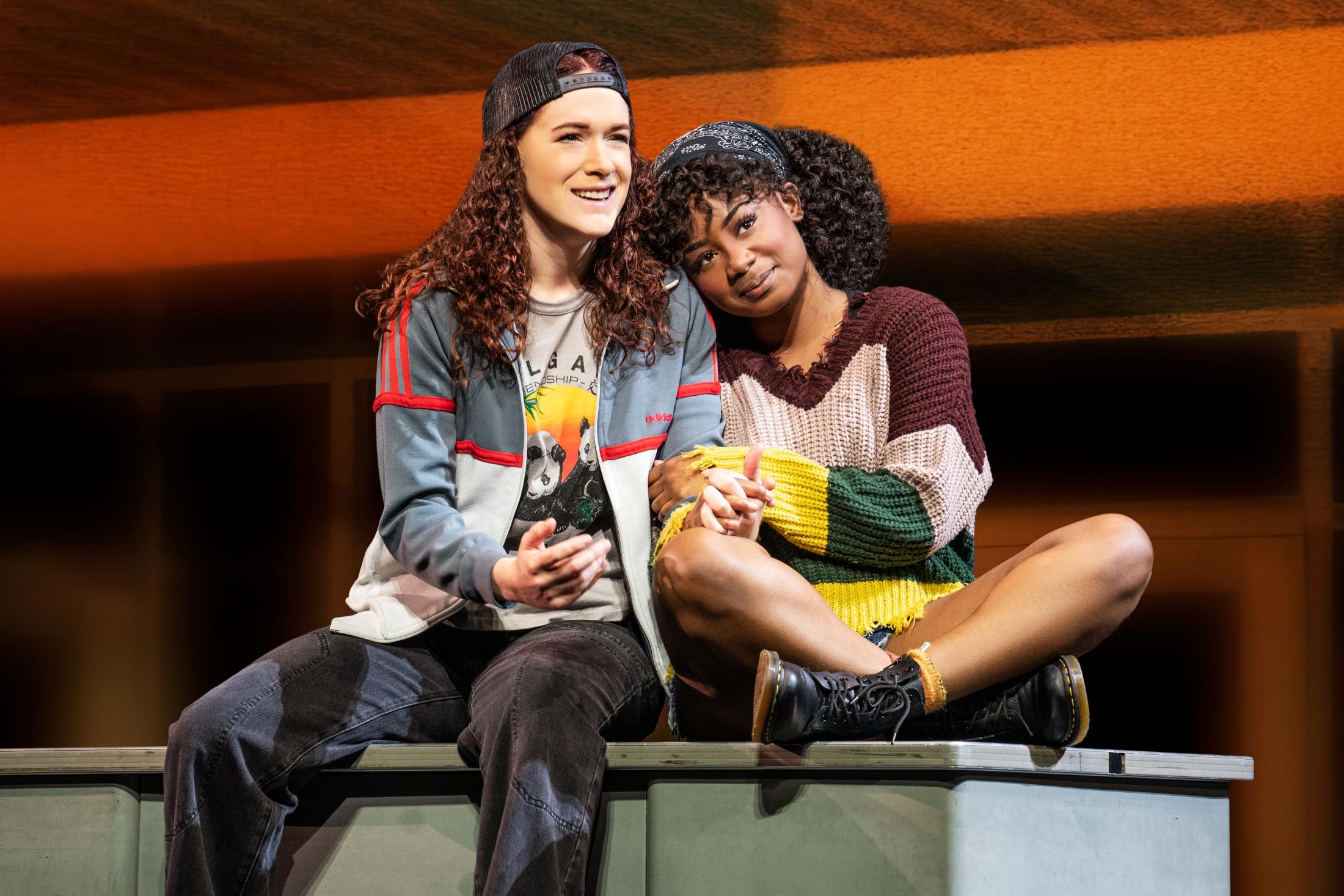 Jade McLeod and Lauren Chanel in the North American Tour of JAGGED LITTLE PILL - photo by Matthew Murphy, Evan Zimmerman for MurphyMade, 2022