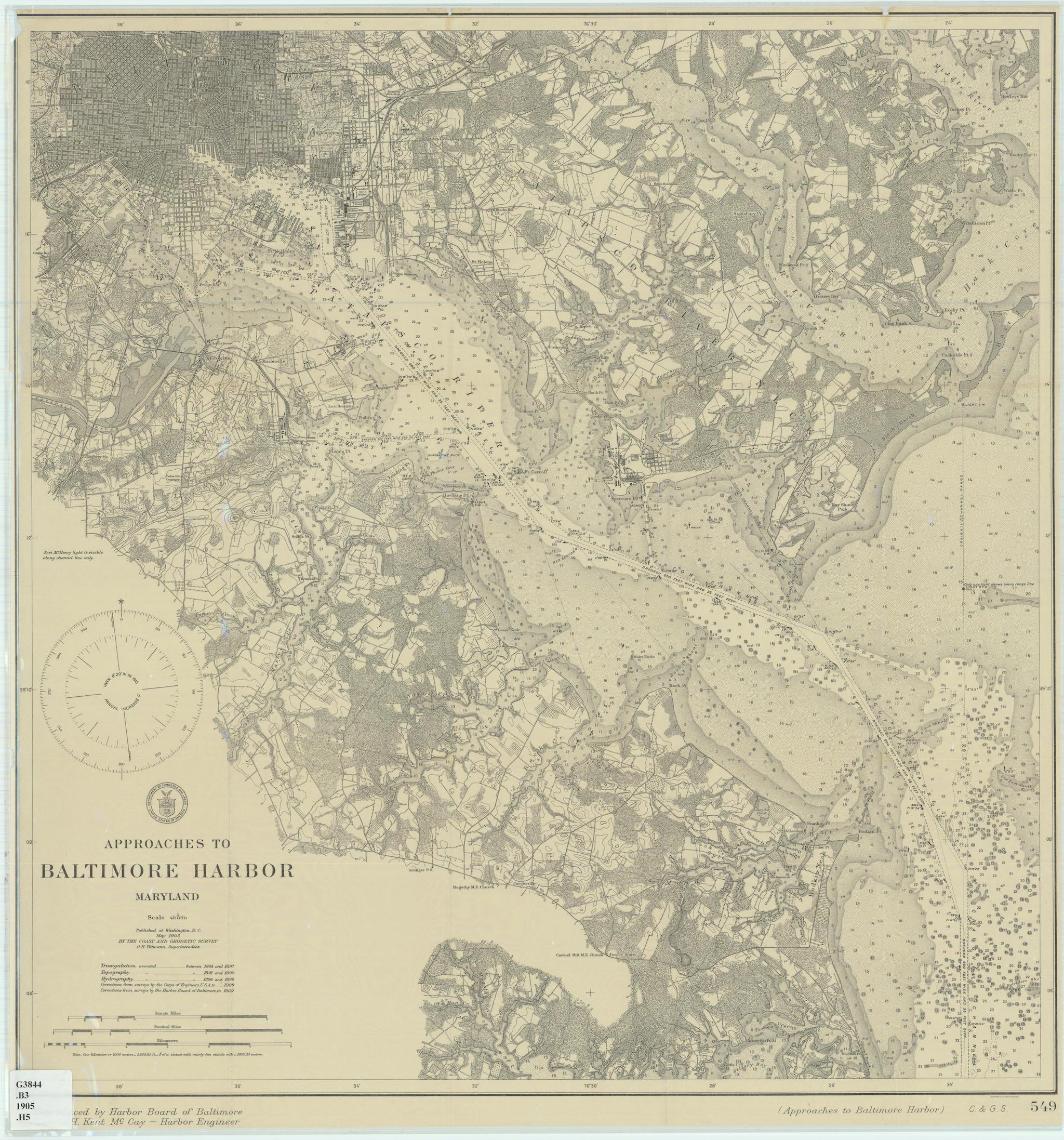 1905 Approaches to Baltimore Harbor