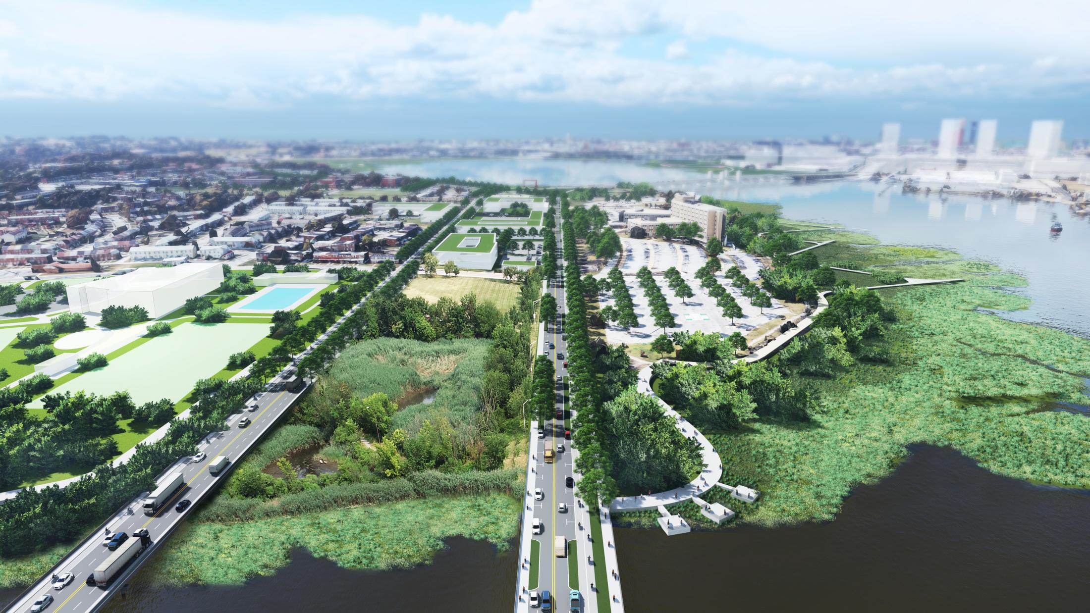 Aerial View of MBRI Wetlands at Harbor Hospital (1)