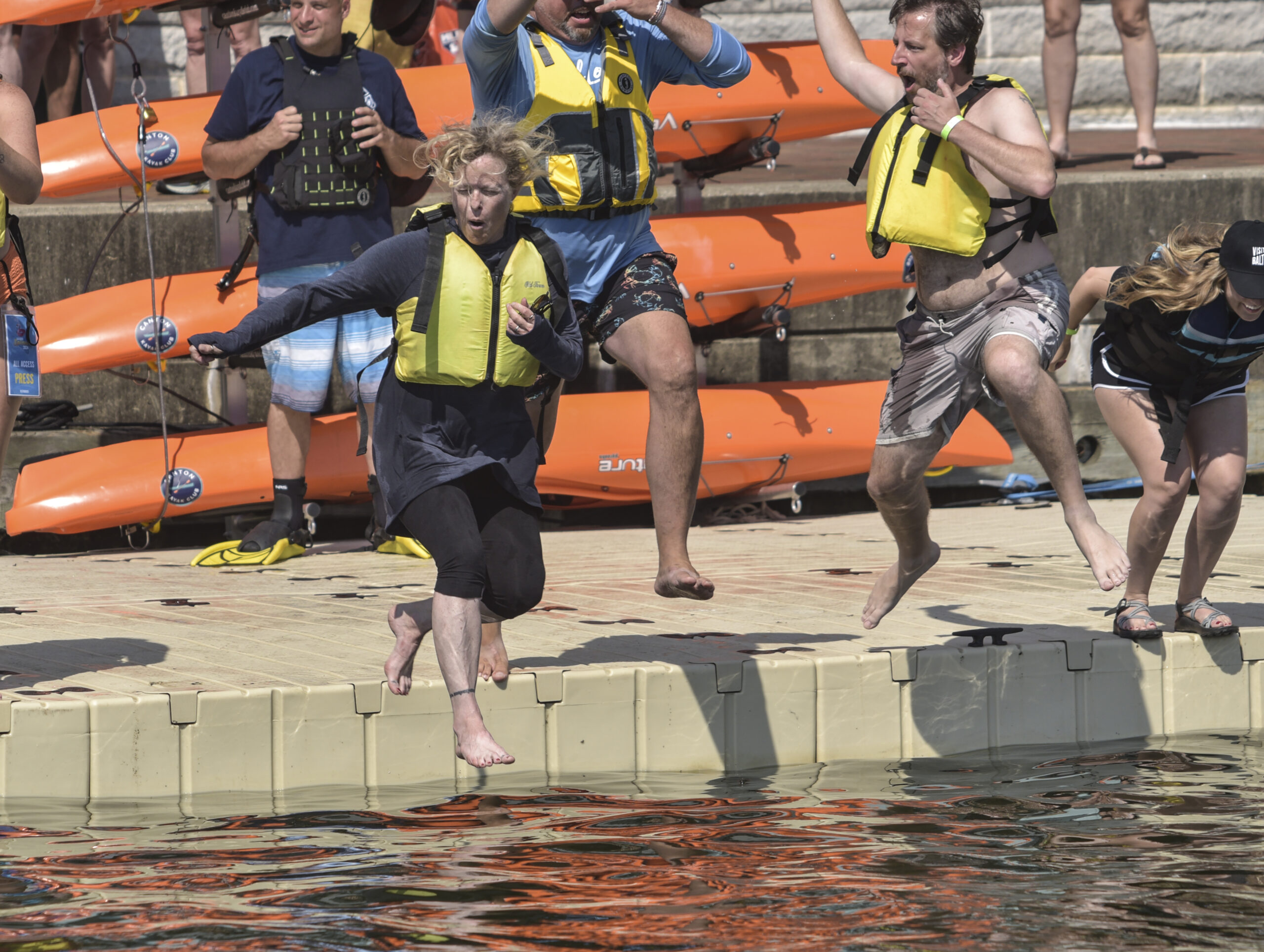 Baltimore Magazine research editor Amy Scattergood takes the plunge into the harbor