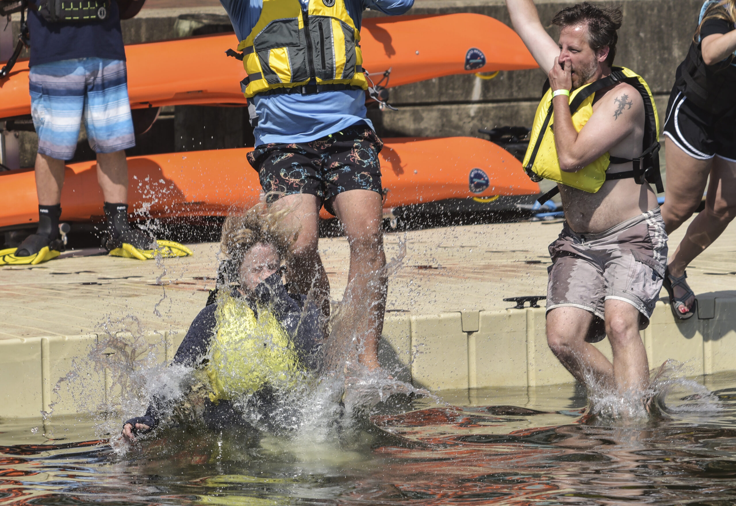 Baltimore Magazine research editor Amy Scattergood takes the plunge into the harbor