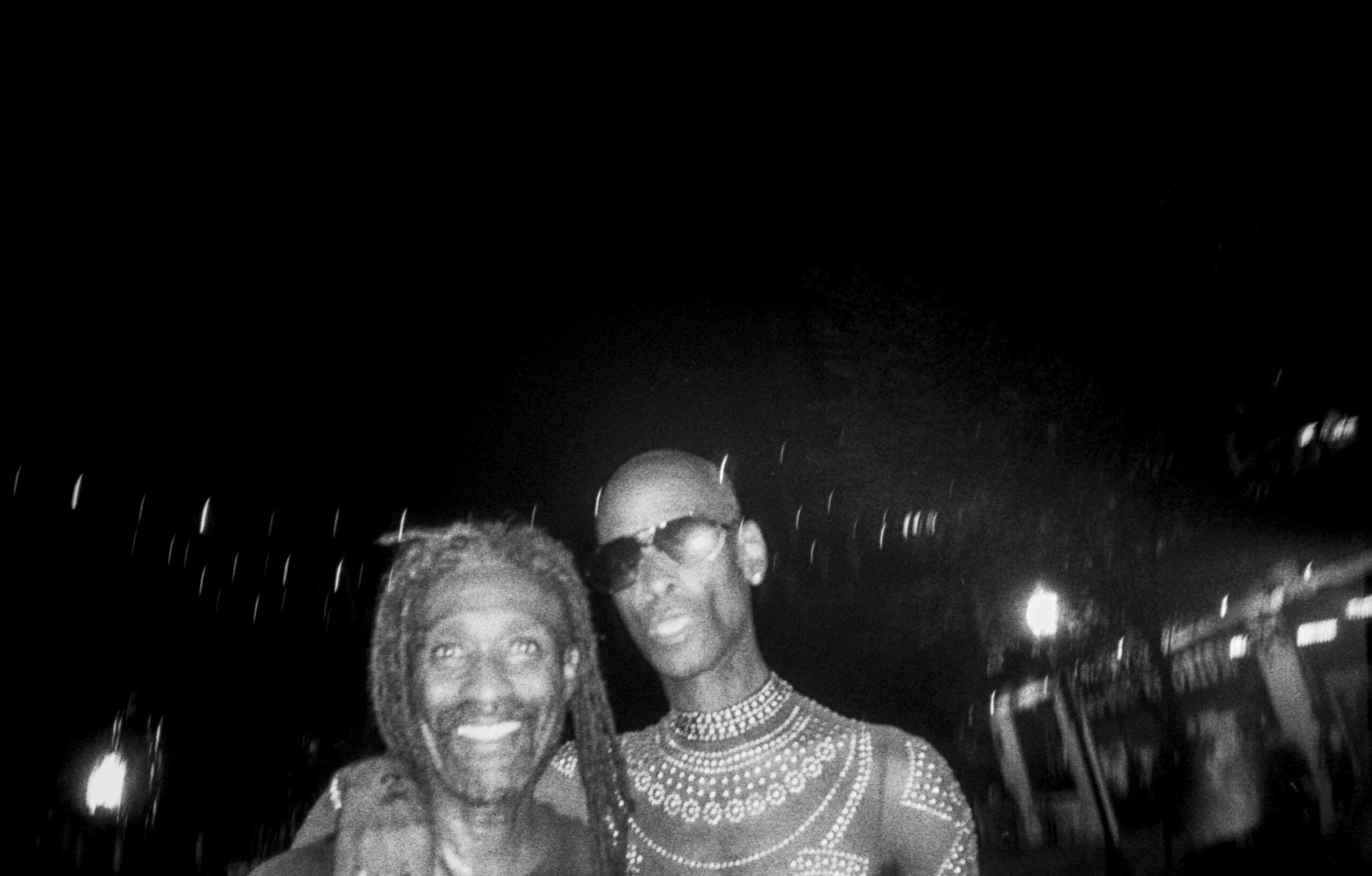 Fashion designer Johnathan B. Knox (right) and friend in from of 1722 in the early hours of Sunday morning