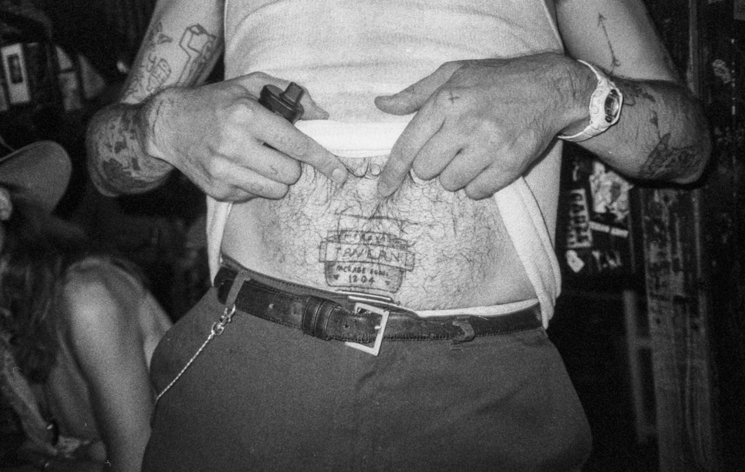 Doorman Russ's MRT tattoo on Friday night