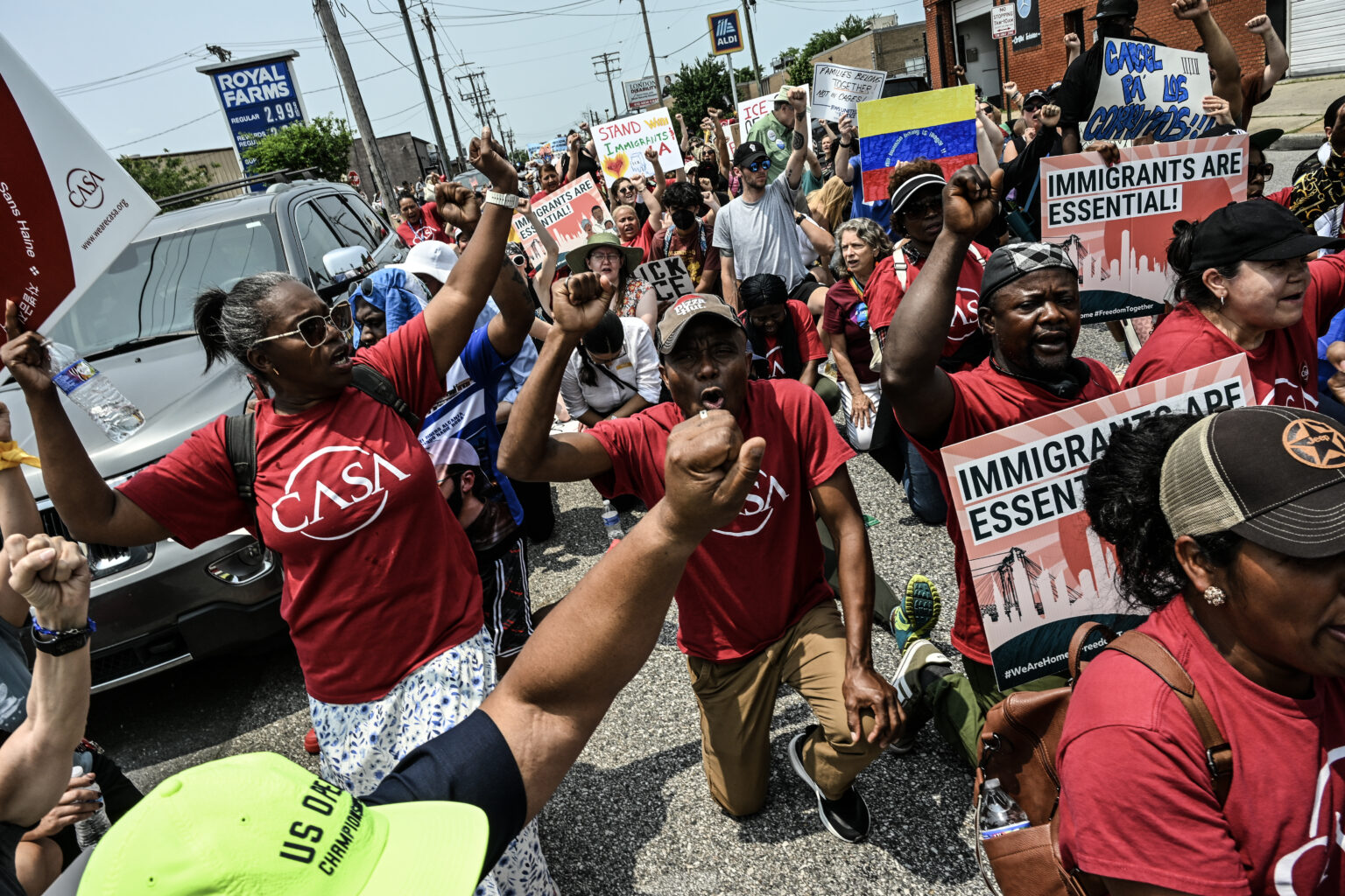 Photos: Hundreds Protest ICE Raids in Baltimore