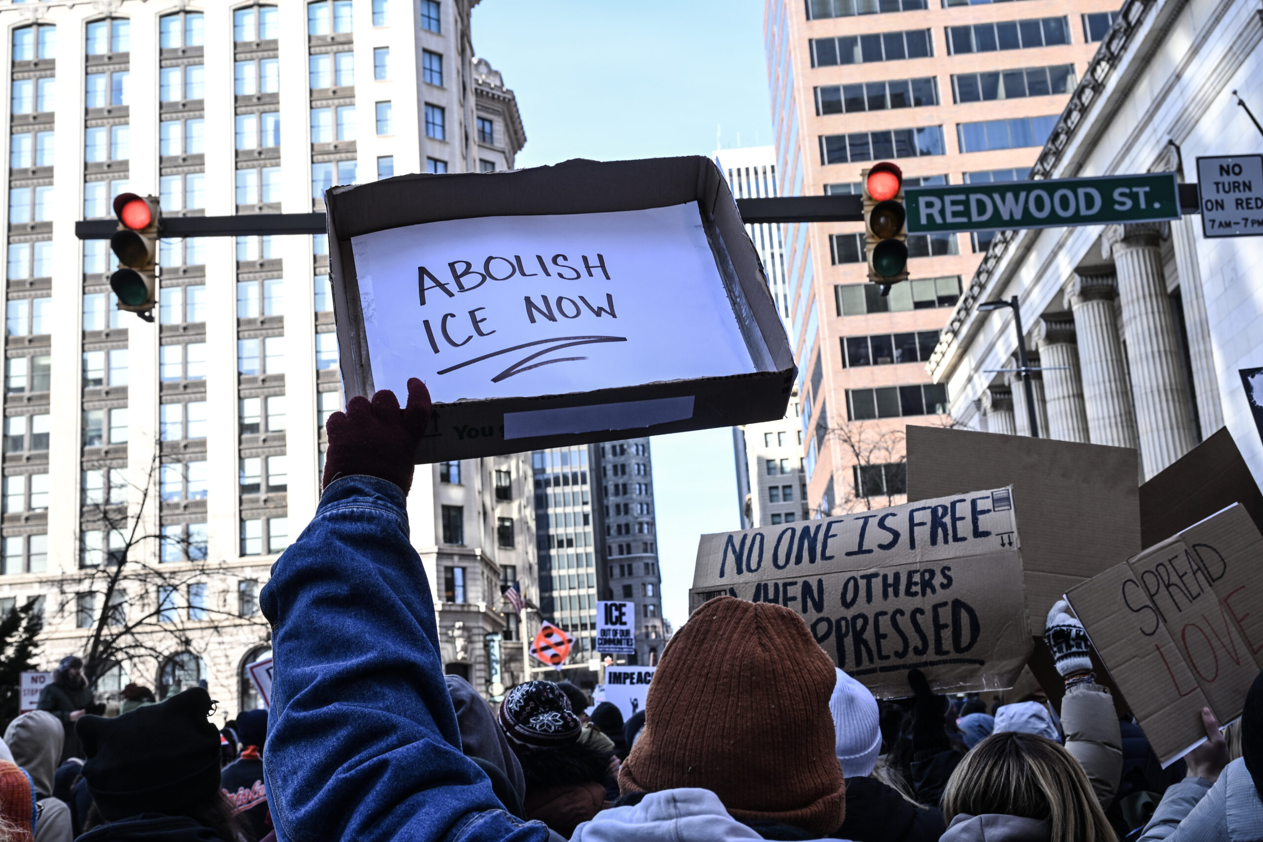 Hundreds turned out for Baltimore's participation in a nationwide General Strike.